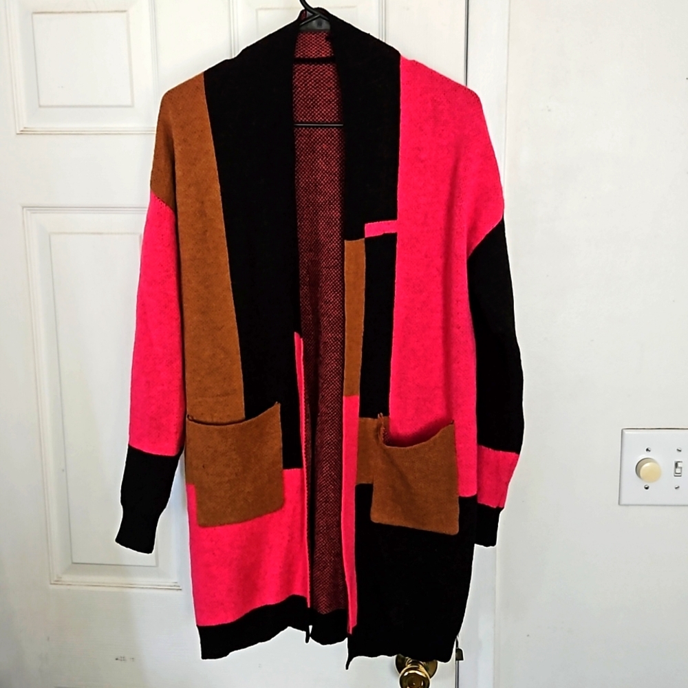 Shein Cardigan black and pink
